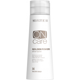 Selective ON CARE Silver Gold Golden Power Shampoo Золотистый шампунь для натуральных, окрашенных волос теплых светлых тонов 250 мл